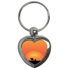 Elephant Baby Elephant Wildlife Key Chains (heart)  by Nexatart