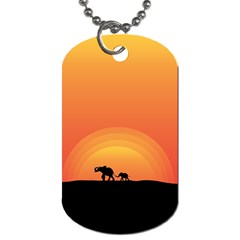 Elephant Baby Elephant Wildlife Dog Tag (two Sides) by Nexatart