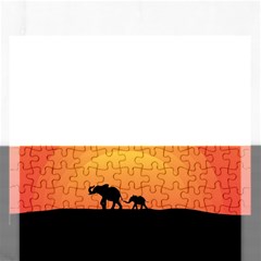 Elephant Baby Elephant Wildlife Rectangular Jigsaw Puzzl