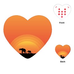 Elephant Baby Elephant Wildlife Playing Cards (heart)  by Nexatart