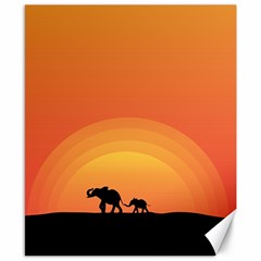 Elephant Baby Elephant Wildlife Canvas 8  X 10 