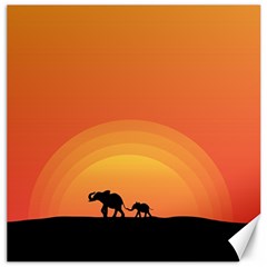 Elephant Baby Elephant Wildlife Canvas 20  x 20  