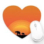 Elephant Baby Elephant Wildlife Heart Mousepads Front