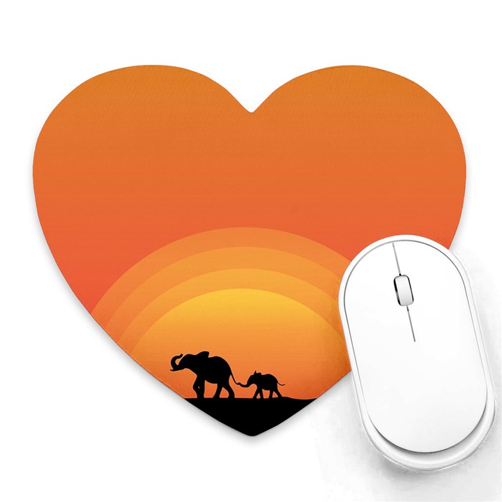 Elephant Baby Elephant Wildlife Heart Mousepads