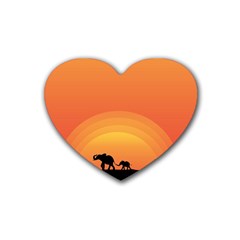 Elephant Baby Elephant Wildlife Heart Coaster (4 pack) 