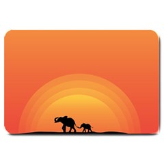 Elephant Baby Elephant Wildlife Large Doormat 