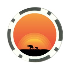 Elephant Baby Elephant Wildlife Poker Chip Card Guard by Nexatart