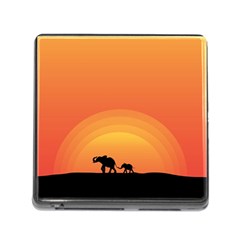 Elephant Baby Elephant Wildlife Memory Card Reader (square) by Nexatart