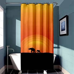 Elephant Baby Elephant Wildlife Shower Curtain 36  x 72  (Stall) 