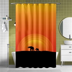 Elephant Baby Elephant Wildlife Shower Curtain 48  x 72  (Small) 