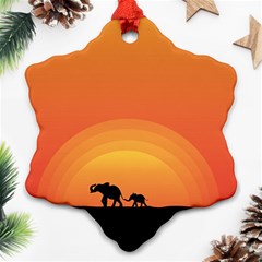 Elephant Baby Elephant Wildlife Ornament (Snowflake)