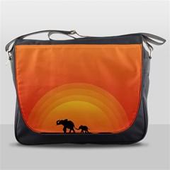 Elephant Baby Elephant Wildlife Messenger Bags