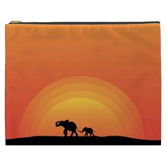 Elephant Baby Elephant Wildlife Cosmetic Bag (XXXL) 