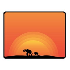 Elephant Baby Elephant Wildlife Double Sided Fleece Blanket (Small) 