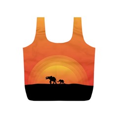 Elephant Baby Elephant Wildlife Full Print Recycle Bags (S) 