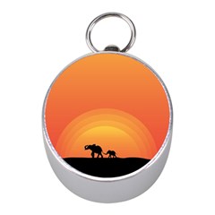 Elephant Baby Elephant Wildlife Mini Silver Compasses