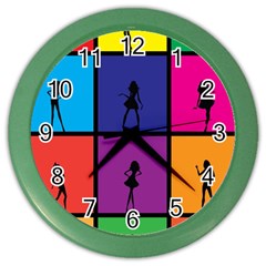 Girls Fashion Fashion Girl Young Color Wall Clocks by Nexatart