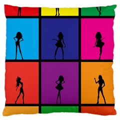 Girls Fashion Fashion Girl Young Large Cushion Case (two Sides) by Nexatart