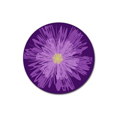 Purple Flower Floral Purple Flowers Magnet 3  (round) by Nexatart