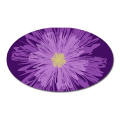 Purple Flower Floral Purple Flowers Oval Magnet by Nexatart