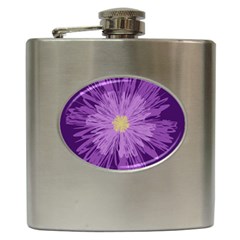 Purple Flower Floral Purple Flowers Hip Flask (6 Oz) by Nexatart