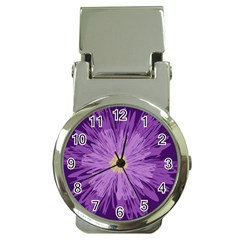 Purple Flower Floral Purple Flowers Money Clip Watches by Nexatart