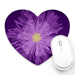 Purple Flower Floral Purple Flowers Heart Mousepads by Nexatart