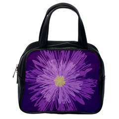 Purple Flower Floral Purple Flowers Classic Handbags (one Side) by Nexatart