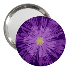 Purple Flower Floral Purple Flowers 3  Handbag Mirrors by Nexatart