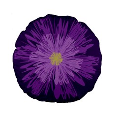 Purple Flower Floral Purple Flowers Standard 15  Premium Flano Round Cushions by Nexatart