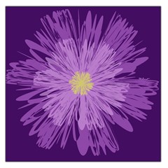 Purple Flower Floral Purple Flowers Large Satin Scarf (square) by Nexatart