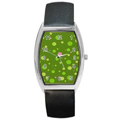 Decorative Dots Pattern Barrel Style Metal Watch by ValentinaDesign