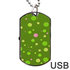 Decorative Dots Pattern Dog Tag Usb Flash (one Side) by ValentinaDesign