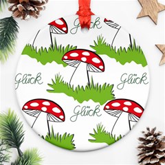 Mushroom Luck Fly Agaric Lucky Guy Ornament (round) by Nexatart