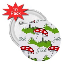 Mushroom Luck Fly Agaric Lucky Guy 2 25  Buttons (10 Pack)  by Nexatart