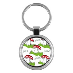 Mushroom Luck Fly Agaric Lucky Guy Key Chains (round)  by Nexatart