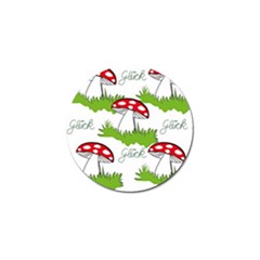 Mushroom Luck Fly Agaric Lucky Guy Golf Ball Marker by Nexatart