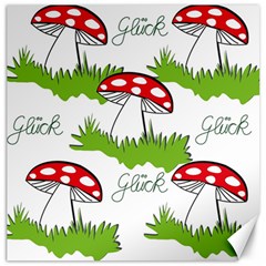 Mushroom Luck Fly Agaric Lucky Guy Canvas 16  X 16   by Nexatart