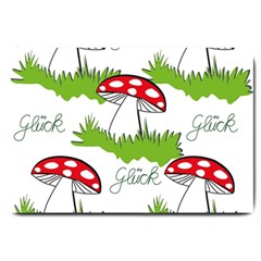 Mushroom Luck Fly Agaric Lucky Guy Large Doormat  by Nexatart