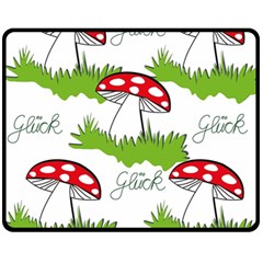 Mushroom Luck Fly Agaric Lucky Guy Fleece Blanket (medium)  by Nexatart