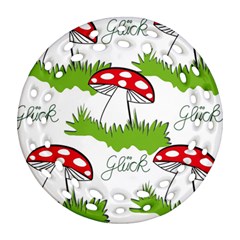 Mushroom Luck Fly Agaric Lucky Guy Round Filigree Ornament (two Sides) by Nexatart