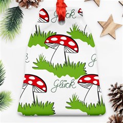 Mushroom Luck Fly Agaric Lucky Guy Bell Ornament (two Sides) by Nexatart