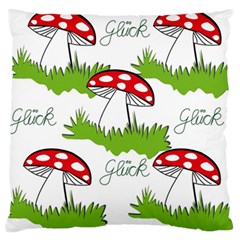 Mushroom Luck Fly Agaric Lucky Guy Large Flano Cushion Case (one Side) by Nexatart