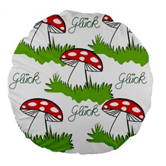 Mushroom Luck Fly Agaric Lucky Guy Large 18  Premium Flano Round Cushions by Nexatart