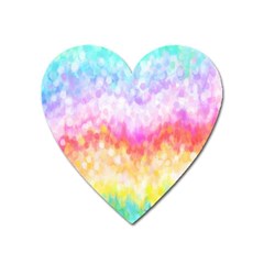 Rainbow Pontilism Background Heart Magnet by Nexatart