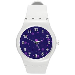 Decorative Dots Pattern Round Plastic Sport Watch (m) by ValentinaDesign