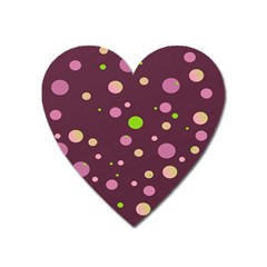 Decorative Dots Pattern Heart Magnet by ValentinaDesign