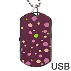 Decorative Dots Pattern Dog Tag Usb Flash (two Sides) by ValentinaDesign