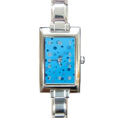 Decorative Dots Pattern Rectangle Italian Charm Watch by ValentinaDesign