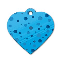 Decorative Dots Pattern Dog Tag Heart (one Side) by ValentinaDesign